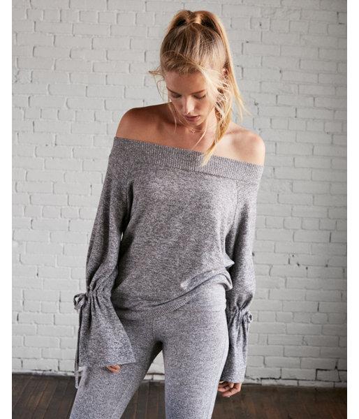 Express Brushed Tie Sleeve Off The Shoulder