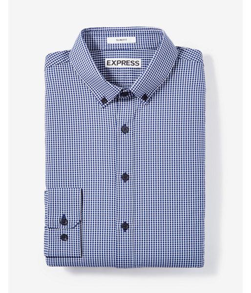 Express Slim Fit Small Check Performance Dress