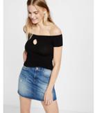 Express Womens Express One Eleven Off The Shoulder Keyhole Tee
