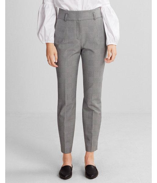 Express High Waisted Plaid Pleated Ankle Pant
