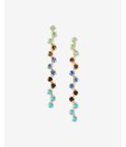Express Zigzag Multicolor Stone Linear Drop Earrings