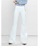 Express Womens White Mid Rise Sailor Bell Flare Jeans
