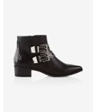 Express Womens Stud Embellished Buckle Ankle Bootie