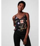 Express Womens Floral V-neck Satin Downtown Cami