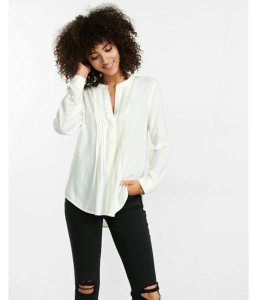 Express Womens Dobby Texture Pintucked Tunic