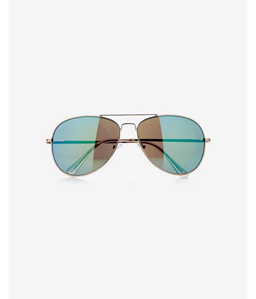 Express Womens Turquoise Lens Aviator