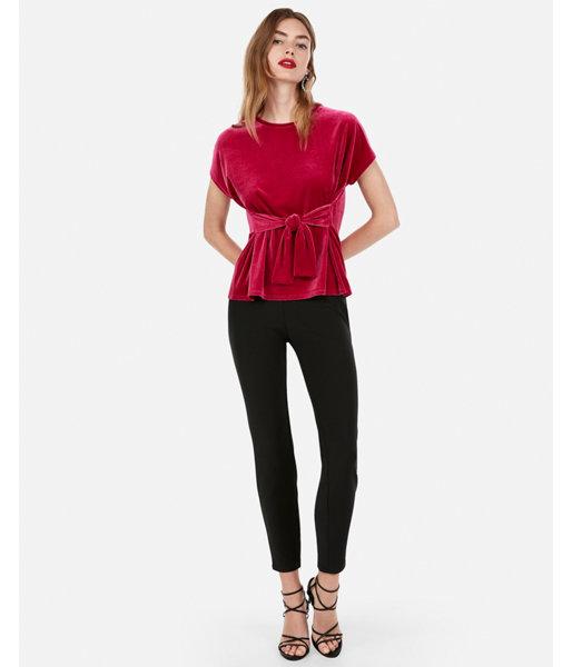 Express Womens Velvet Tie Waist Tee