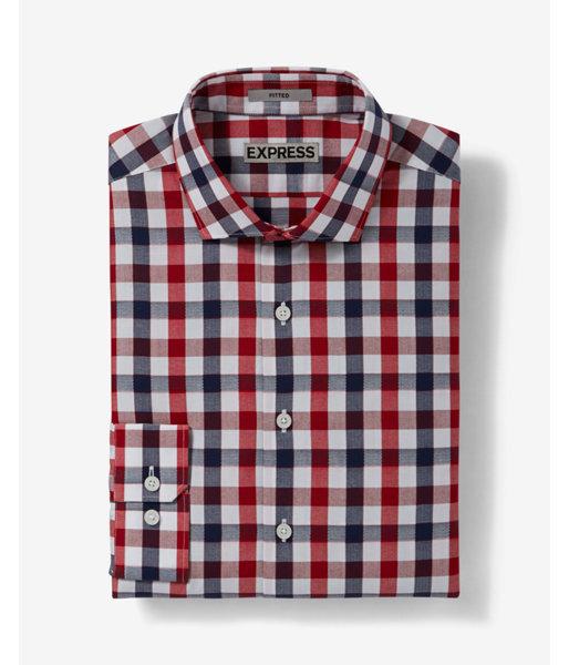 Express Mens Slim Checked Dress