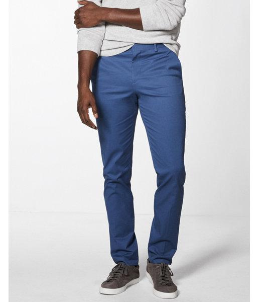 Express Mens Classic Blue Stretch Cotton Dress Pant