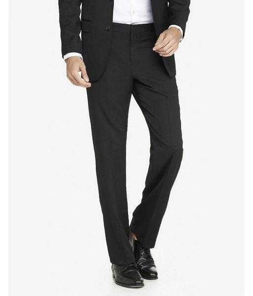 Express Mens Modern Producer Stretch Wool Blend Black
