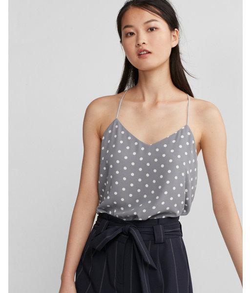 Express Womens Dot Print V-neck Barcelona Cami