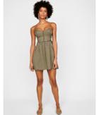 Express Womens Silky Soft Twill Side Lace-up Fit And Flare Dress