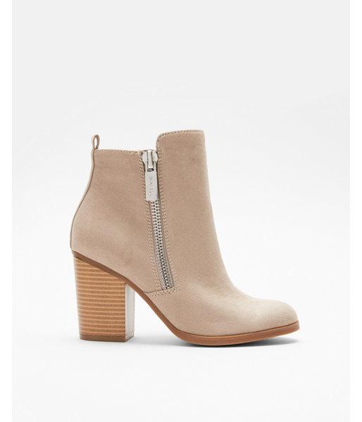 Express Womens Zip Block Heel Booties