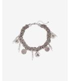 Express Womens Braided Chain And Coin Choker Necklace
