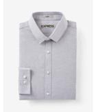 Express Mens Fitted Linen-blend Long Sleeve Dress