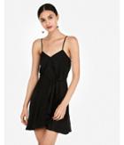Express Womens Solid Sleeveless Knot Front Fit And Flare Dress