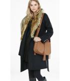 Express Women's Outerwear Extreme Faux Fur Collar Belted  Coat