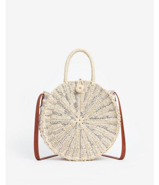 Express Womens Metallic Woven Crossbody Tote