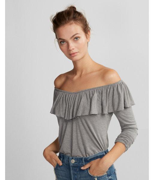 Express Double V Ruffle Tee