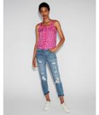 Express Womens Gingham Print Ruffled Western Tank