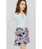 Express Women's Skirts Graphic Floral High Waisted A-line