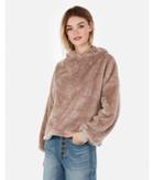 Express Womens Express One Eleven Cropped Furry Fleece Hoodie