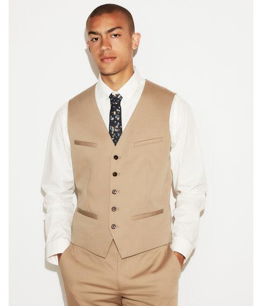 Express Mens Khaki Cotton Sateen