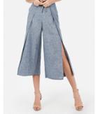 Express Womens High Waisted Chambray Cropped Culottes