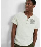 Express Mens Double Knit Graphic Henley