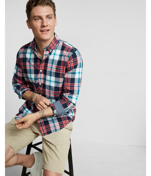 Express Plaid Button-down
