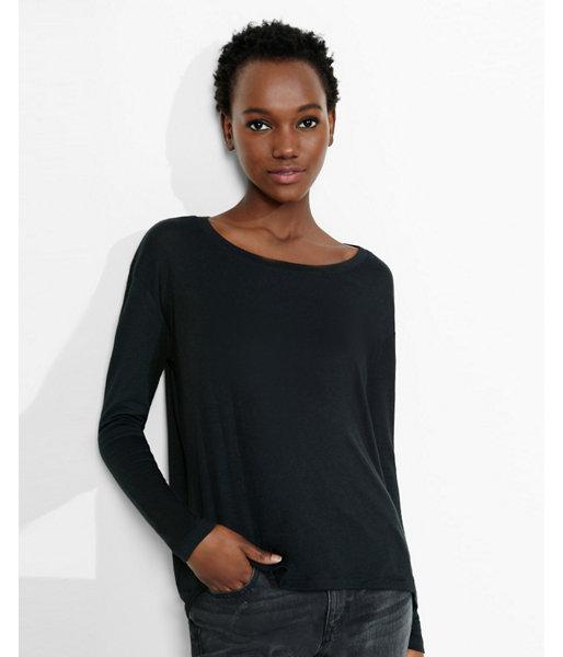 Express Womens Express One Eleven Boxy Long Sleeve Hi-lo Tee