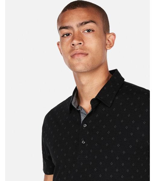 Express Mens Diamond Dot Performance Polo