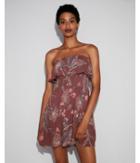 Express Womens Floral Smocked Ruffle Cami Dress
