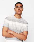 Express Mens Mini Stripe Short Sleeve Crew Neck T-shirt