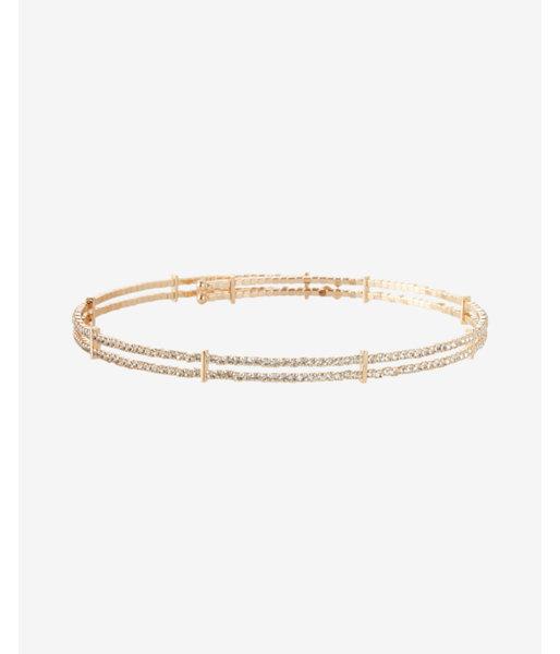 Express Double Rhinestone Wrap Choker Necklace