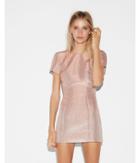 Express Womens Metallic Short Sleeve Mini