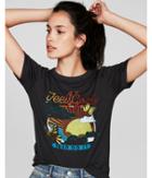 Express Womens If It Feels Good Crew Neck Graphic Tee