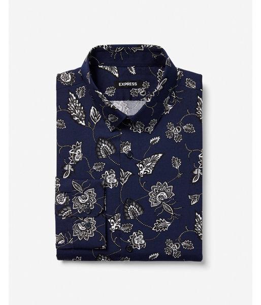 Express Mens Extra Slim Paisley Floral Dress