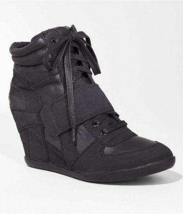 Womens Wedge Sneaker Black 6