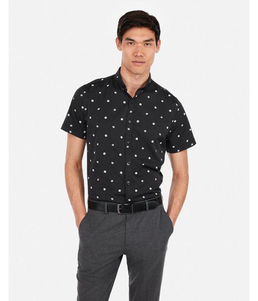 Express Mens Express Mens Slim Floral Wrinkle-resistant Performance Short