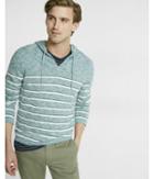 Express Bar Stripe V Neck Hooded