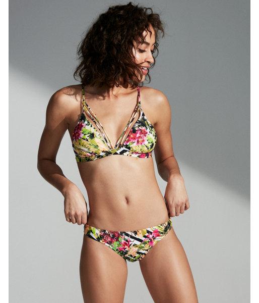 Express Womens Print Mini Strap Front Triangle Bikini Top