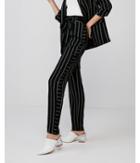 Express Womens High Waisted Stripe Tie Front Ankle Pant