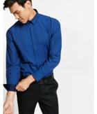 Express Mens Slim Solid Piped Dress
