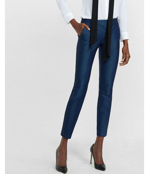 Express Womens Low Rise Micro Dot Print Columnist Ankle Pant