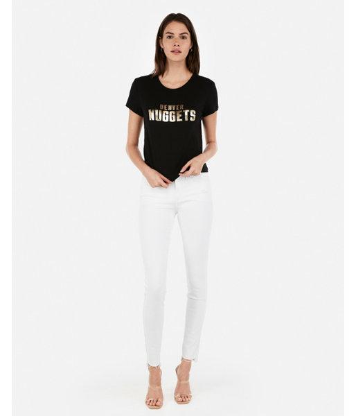 Express Womens Denver Nuggets Nba Cropped Crew Neck Tee