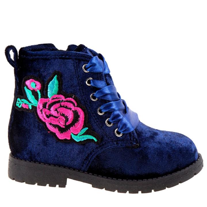 Kensie Girl Kids' Velvet Combat Boot Toddler/preschool Boots 