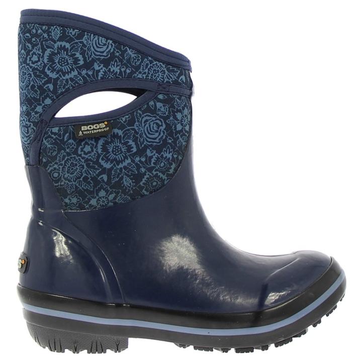 Bogs Women's Plimsoll Quilted Floral Mid Waterproof Winter Boots 