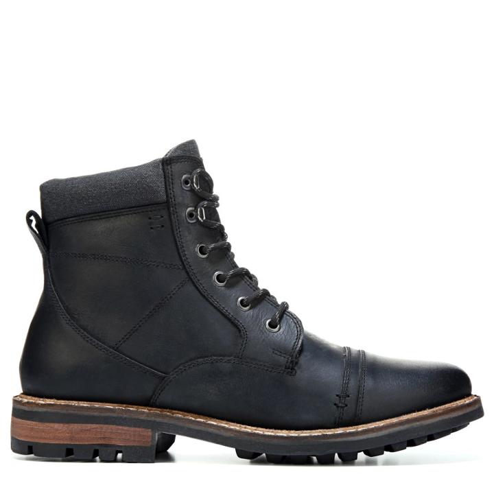 Crevo Men's Methuselah Memory Foam Cap Toe Lace Up Boots 