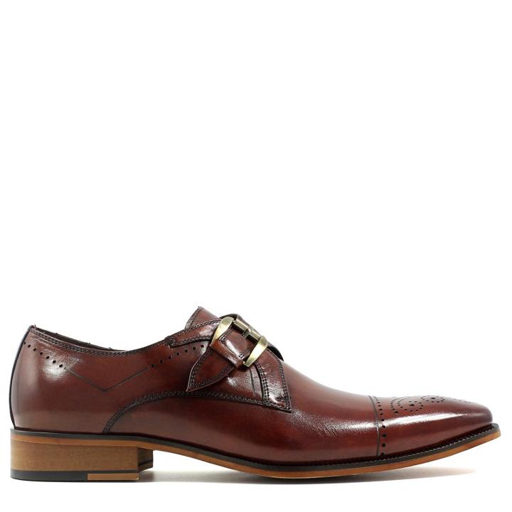 Stacy Adams Men's Kimball Memory Cap Toe Monk Strap Slip On Shoes 